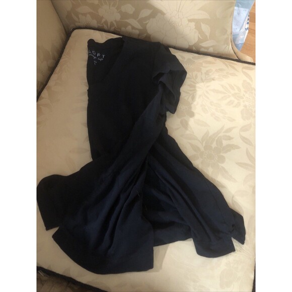 Loft Vintage Soft Women’s V Neck Short Sleeve Stretch Black Size Large - Picture 7 of 9